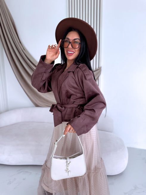 "CHOCO SPRITZ" - suede-like jacket